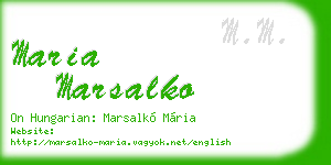 maria marsalko business card